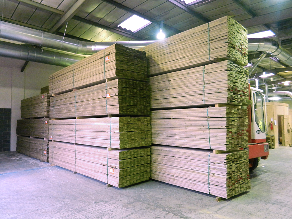 Big neat pile of sawn timbers
